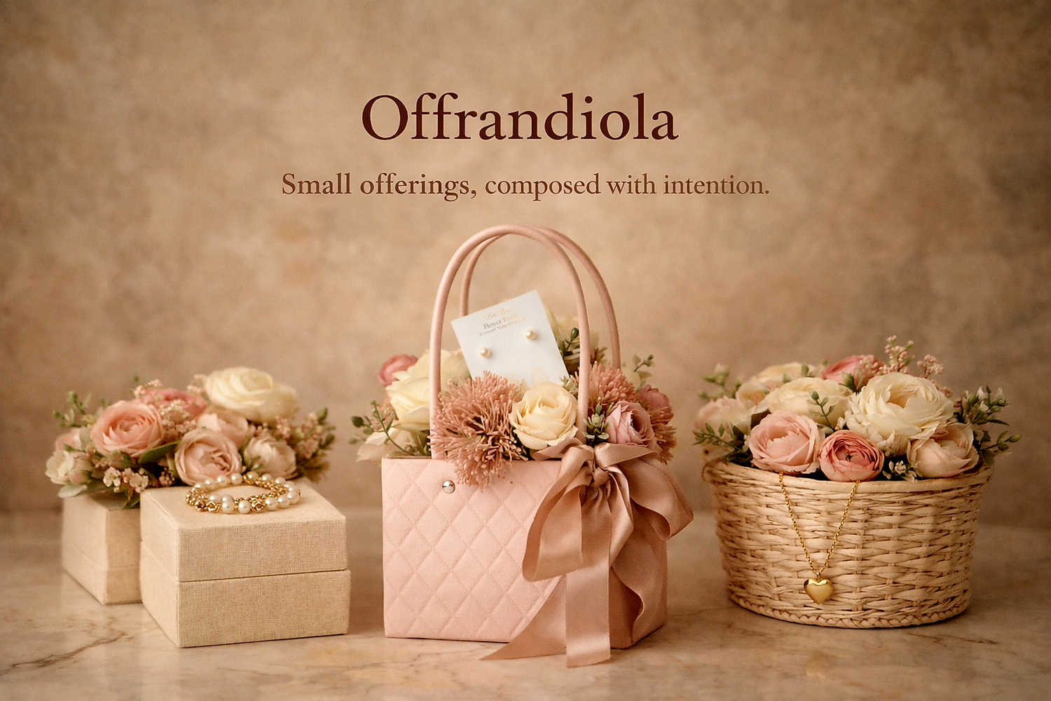 Offrandiola. Small offerings, composed with intention.