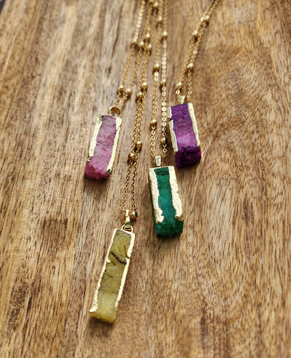 Aurea Lux Druzy Bar Necklace