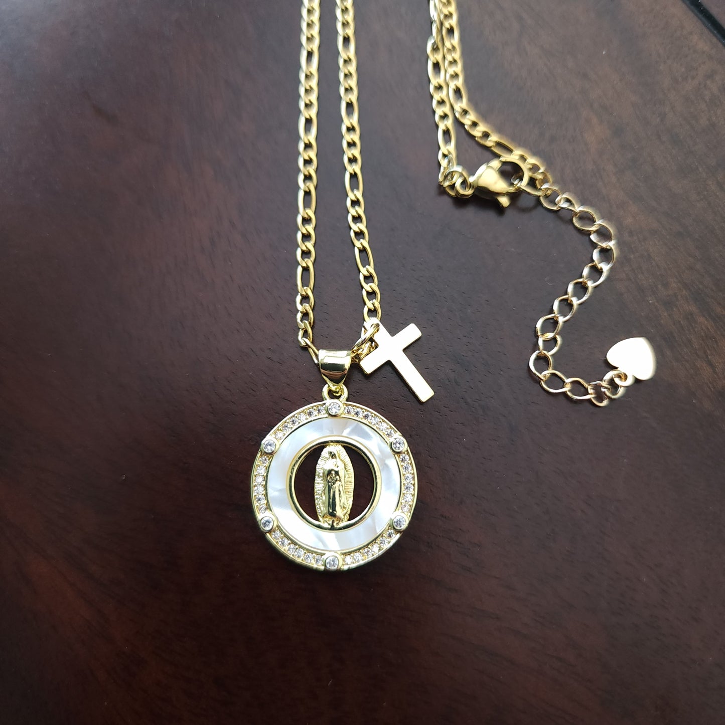 Our Lady of Guadalupe – Classic Round Medallion Necklace - Nuestra Señora de Guadalupe – Collar Medallón Redondo Clásico