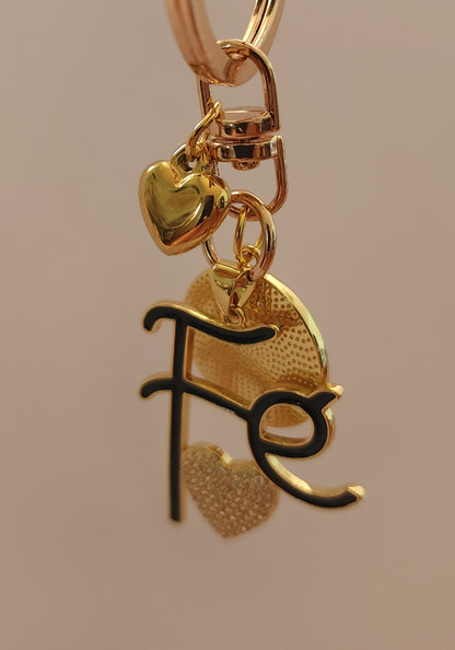 St. Benedict “Fe” Keychain-Black — First Communion & Confirmation Keepsake