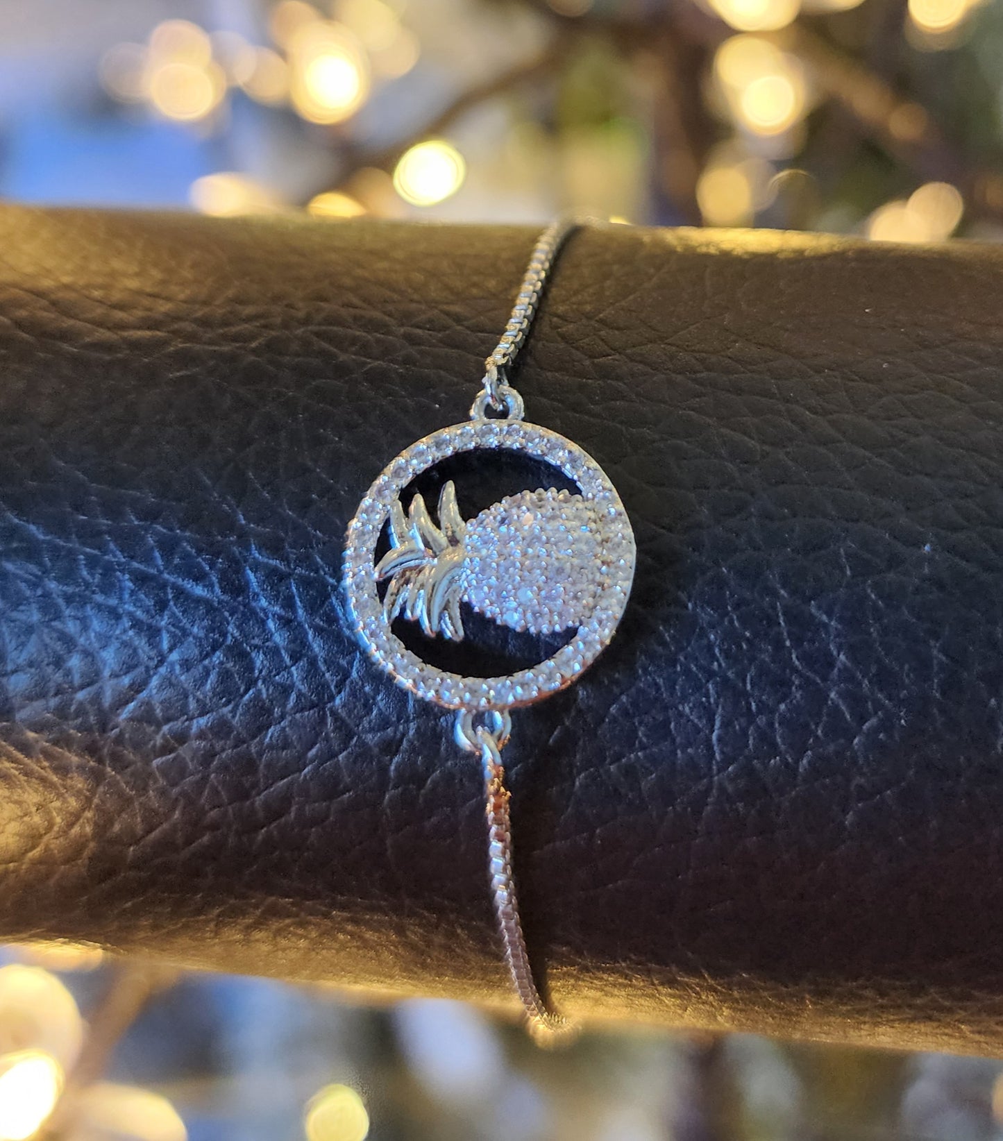 Slider Bracelet.  Pulsera Deslizante “Luz de Platino”