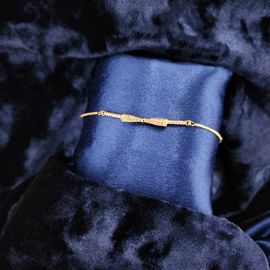 The Golden Grace Bow Bracelet- Slider bracelet