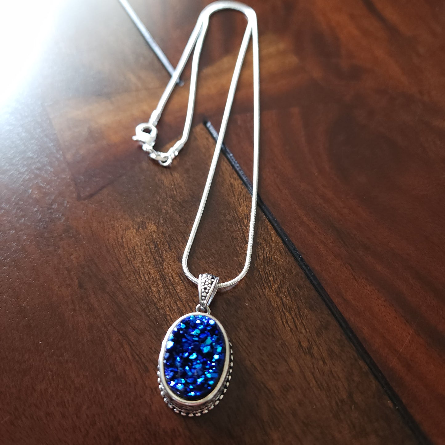 Titanium Druzy Crystal Necklace – Sterling Silver 925 | Gemmae Alchemicae Collection