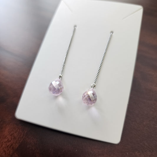 Aurora Radians · Rosa Lumen Threader Earrings