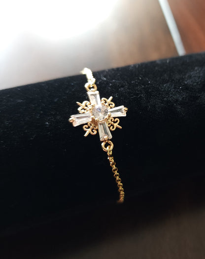Lumen Crucis – Gold Plated Cross Slider Bracelet