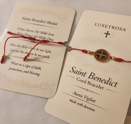 Saint Benedict medal  Cord Bracelet-
Aurea Vigilat