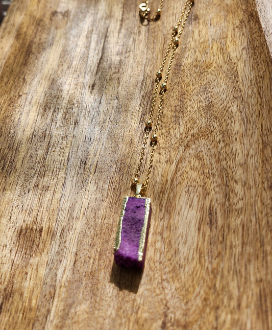 Aurea Lux Druzy Bar Necklace