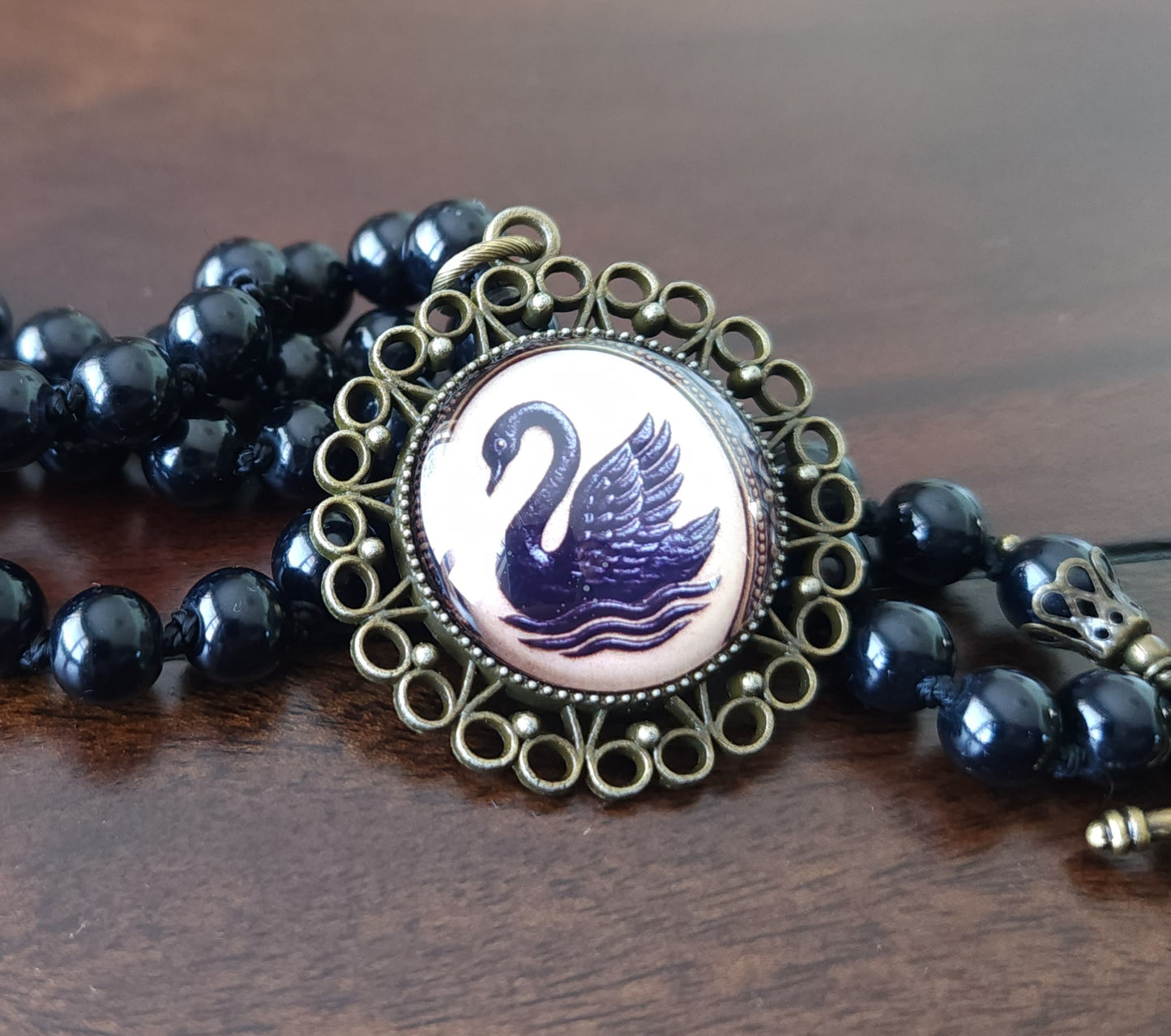 The Black Swan Medallion Necklace