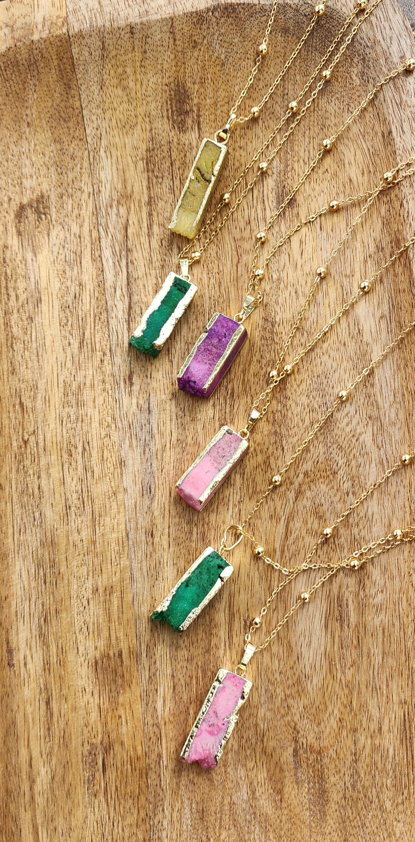 Aurea Lux Druzy Bar Necklace