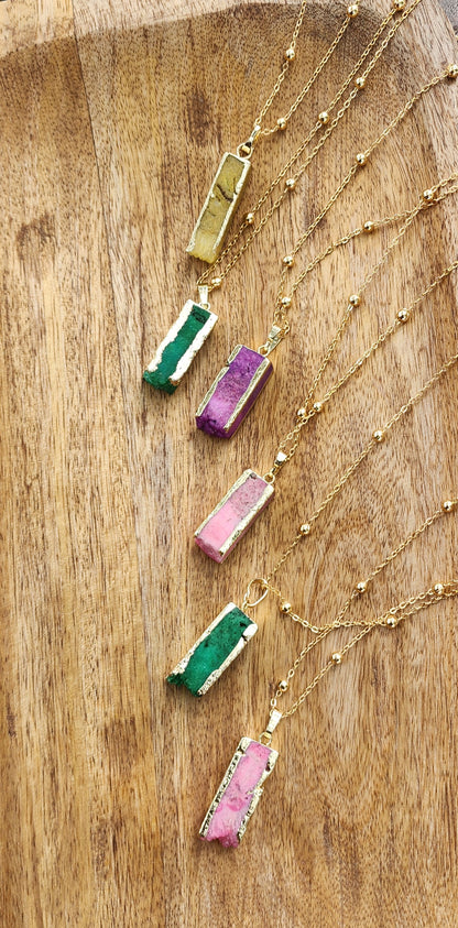 Aurea Lux Druzy Bar Necklace