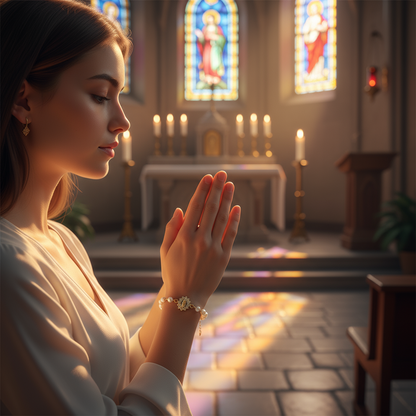 Our Lady of Guadalupe Bracelet – Freshwater Pearls & Gold Plated Elegance