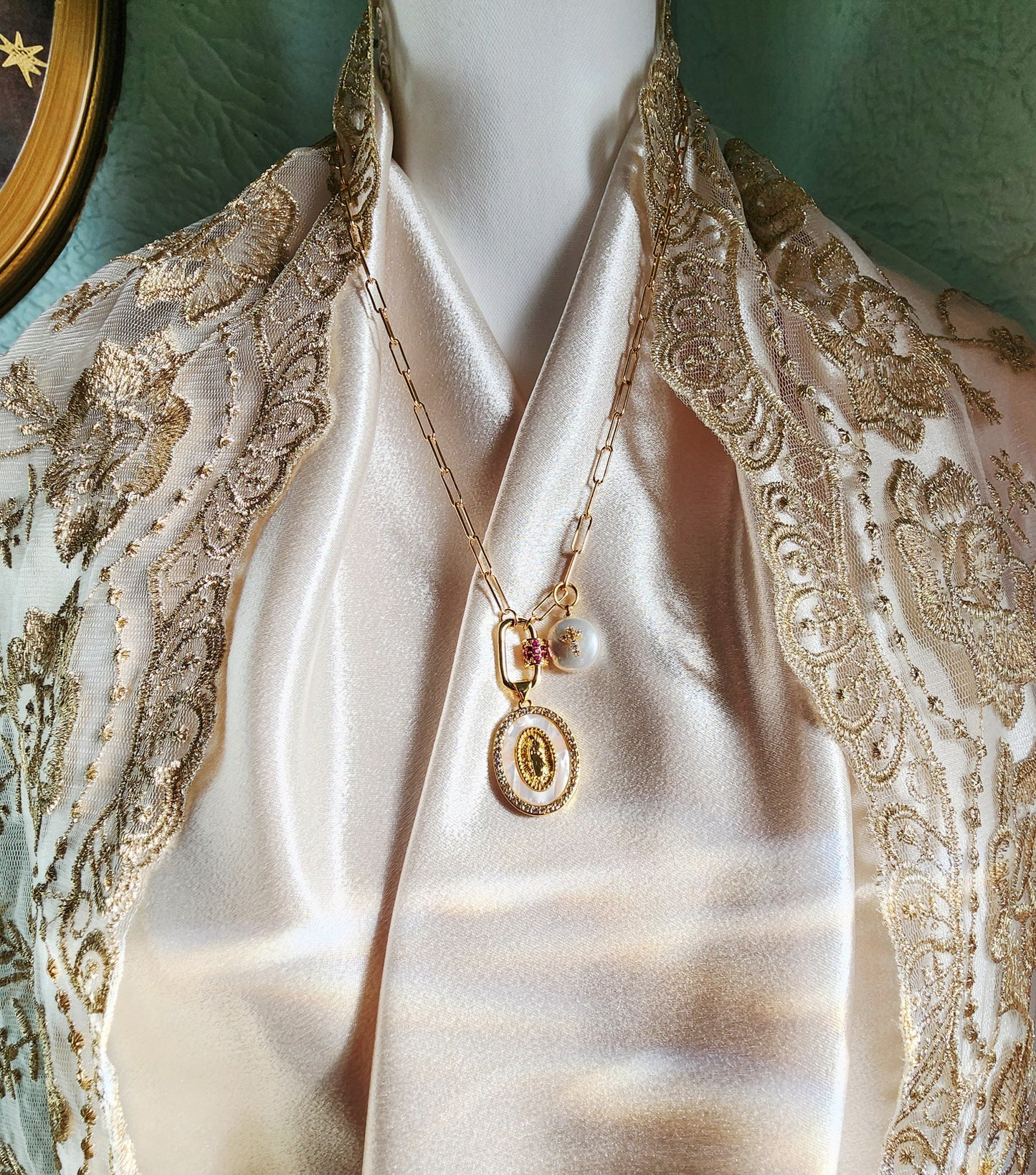 Gold-plated necklace with Our Lady of Guadalupe pendant