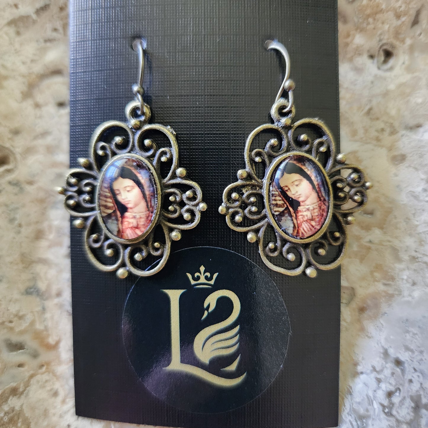 Sub Pallio Eius

Our Lady of Guadalupe earrings.