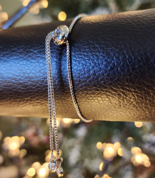 ✨ Infinity-Slider Bracelet. Pulsera Deslizante “Luz de Platino”